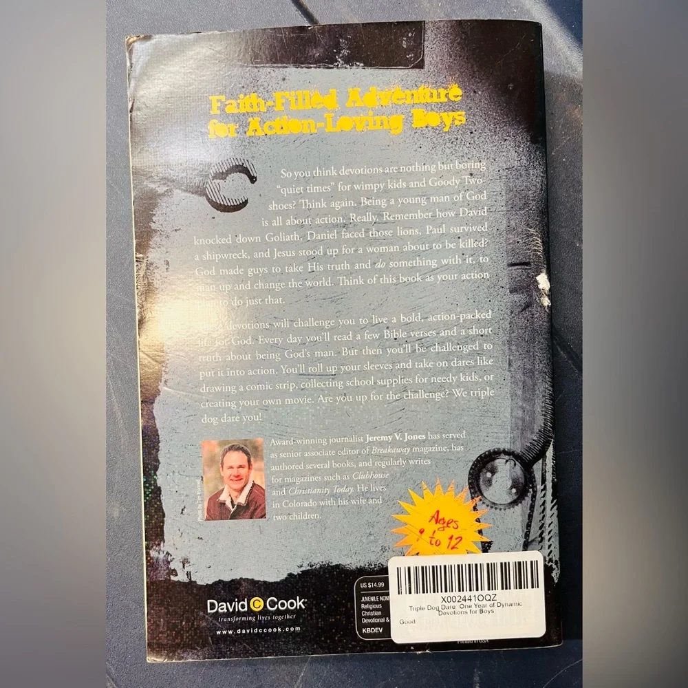 NEW Triple Dog Dare boys daily devotional - pre-teen